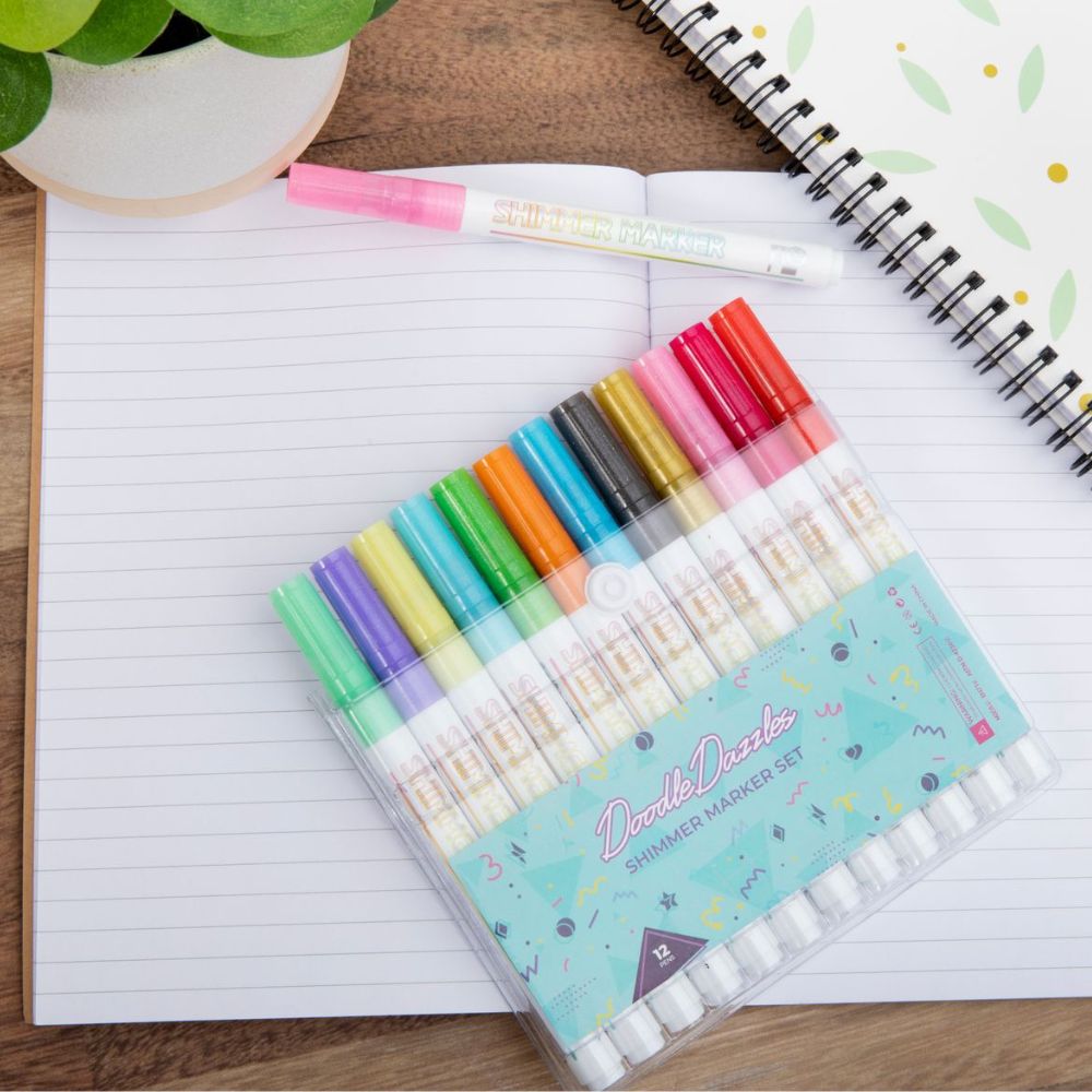 XSG Doodle Dazzle Markers-12 Colors Outline Metallic Markers